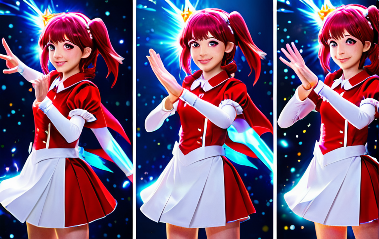 소피루비 명장면 분석 - Ruby's Transformation**

A fully clothed magical girl, Ruby, in mid-transformation sequence, surroun...