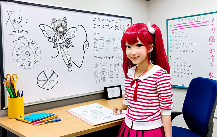 소피루비의 등장 배경 - Birth of a Magical Girl**

A meeting room in a modern anime studio, designers brainstorming ideas, c...