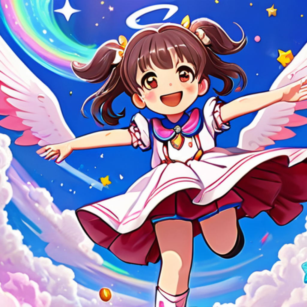 소피루비 주변 인물 관계도 - **Prompt:** "A cheerful girl in magical girl attire, シャト flying alongside as a supportive companion,...
