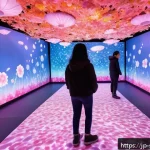 소피루비 관련 전시회 후기 - Immersive digital art installation blending vibrant light and sound, interactive walls responding to...