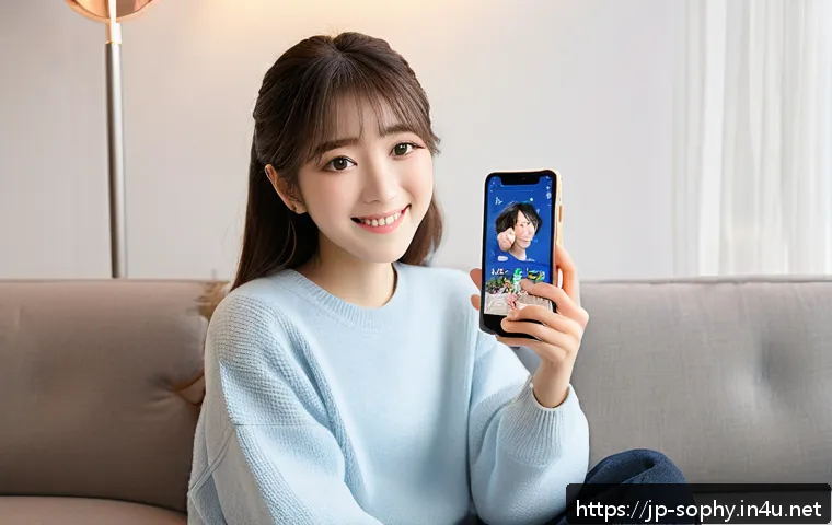 소피루비 팬클럽 인터뷰 - A cozy, modern Japanese living room setting where a young female idol dressed in stylish casual clot...