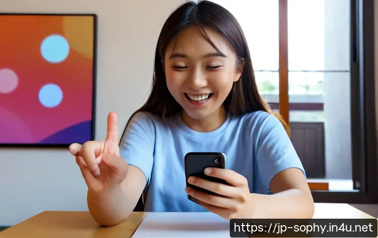 소피루비 소셜 미디어 반응 - Photorealistic Japanese teenage girl reacting with delight to a colorful magical-girl animation on a...